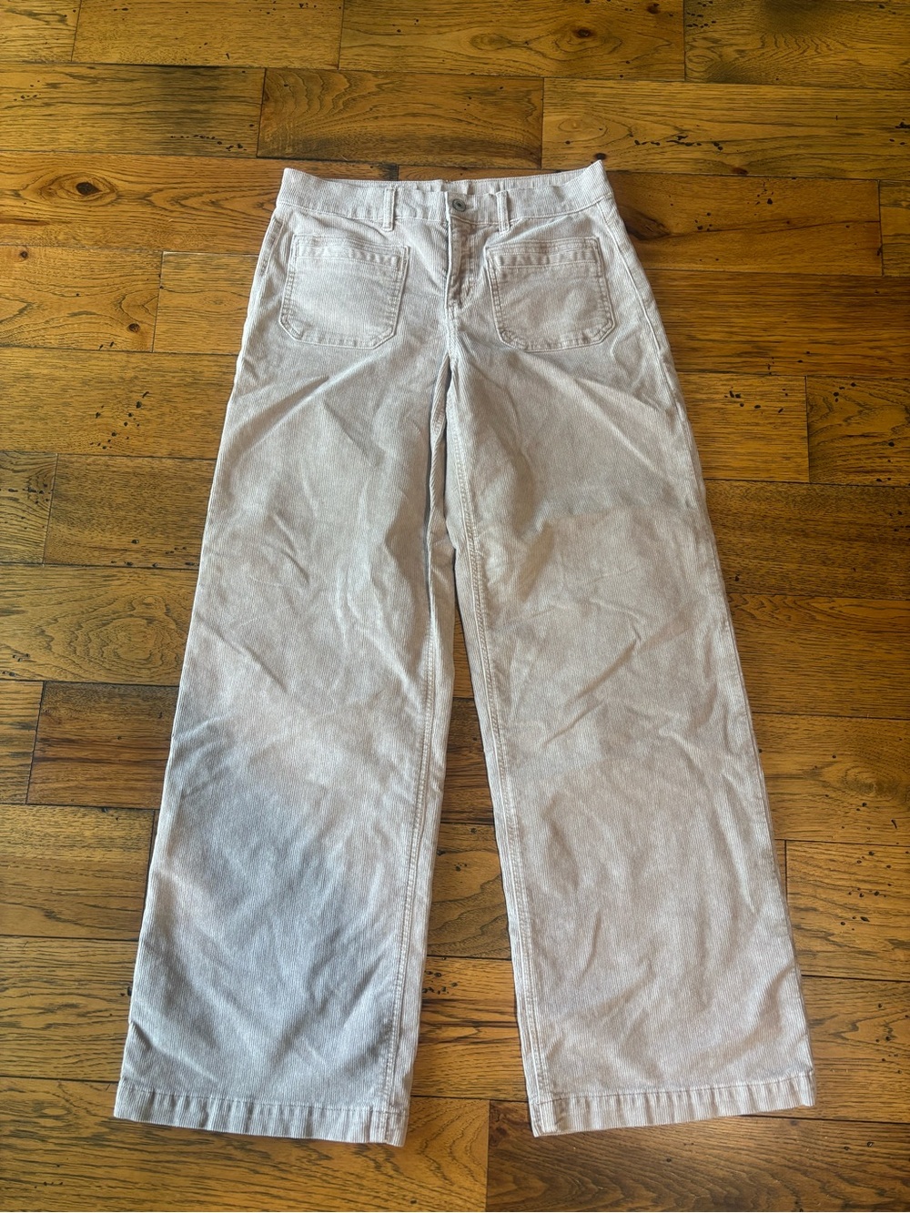 American Eagle Outfitters Women’s Low Rise Baggy Wide Leg Beige Corduroy Pants